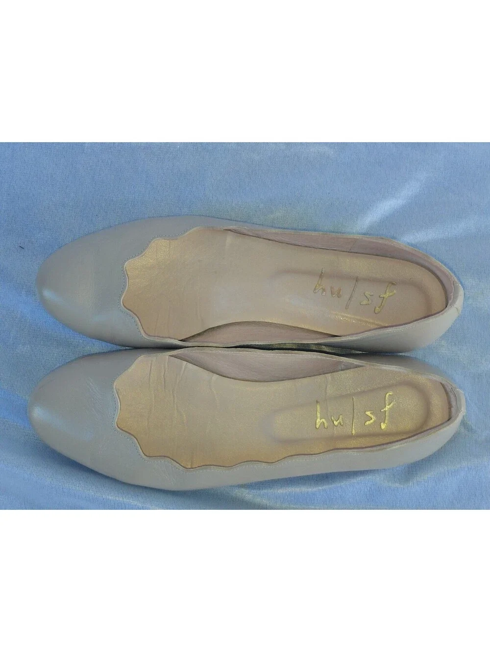 French Soles Leather Jigsaw Ballet Flat Round Toe Size 8
